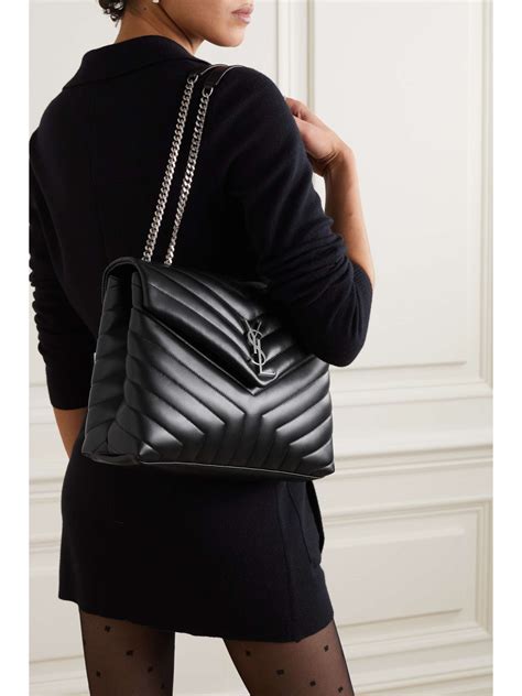 ysl loulou storm grey|SAINT LAURENT Loulou medium quilted leather shoulder bag.